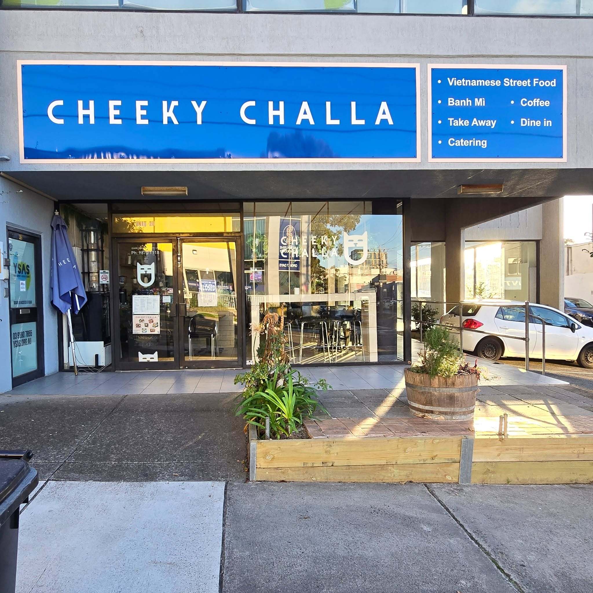 New Signs for our Neighbours at Cheeky Challa Cafe.