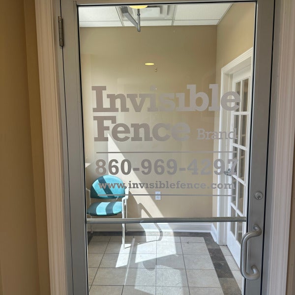 Custom Door & Window Graphics Installation for Invisible Fence in Berlin, CT