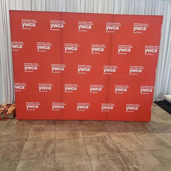 Custom Step and Repeat Backdrop for YWCA New Britain Event Branding