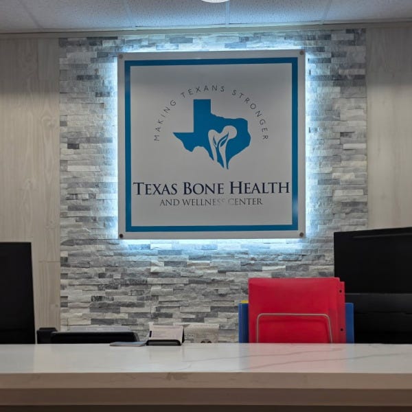 Texas Bone Health and Wellness Center_Lobby Sign