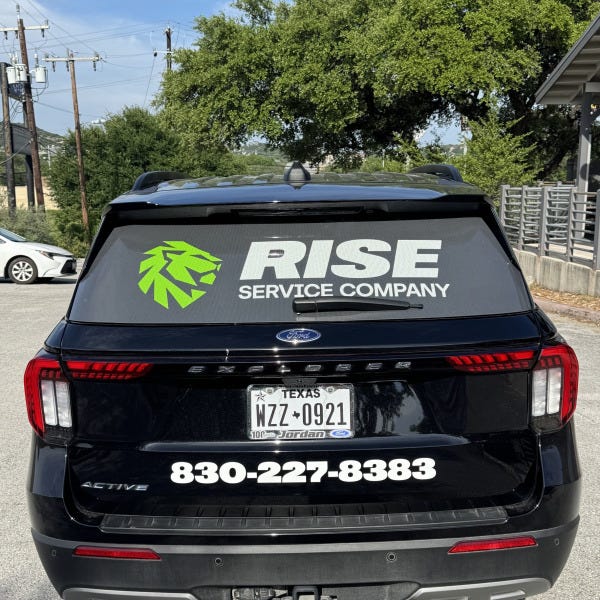 Rise Heating and Air_Spot Graphics_Black Vehicle_Rear
