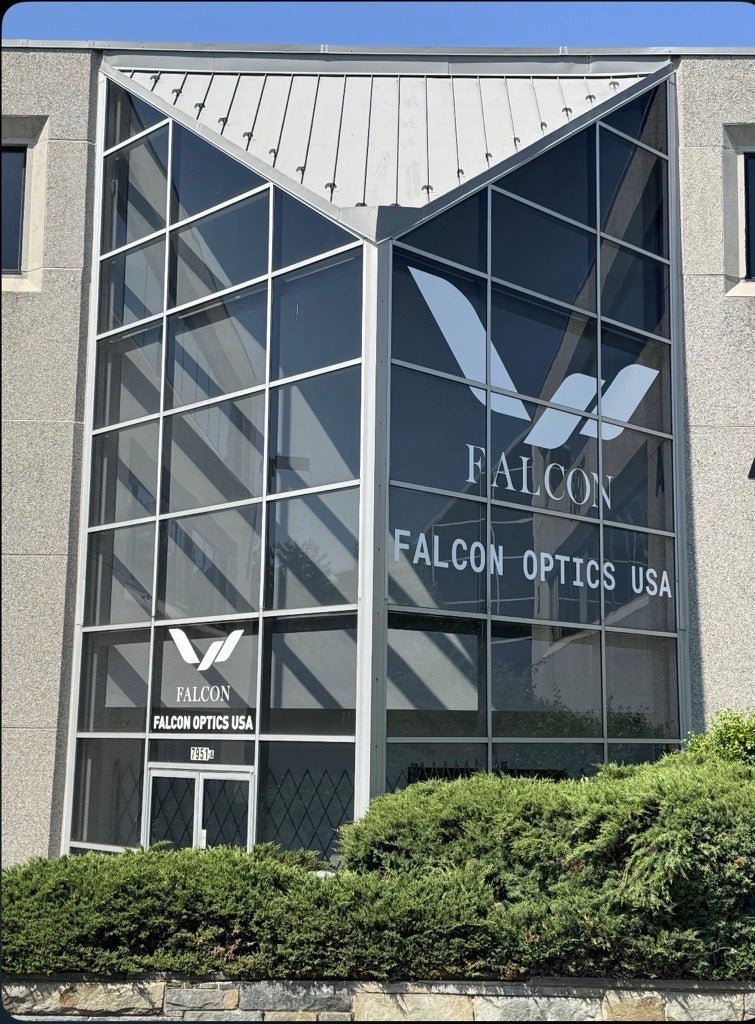 Creative Storefront Signage Solution for Falcon Optics in Vienna, VA