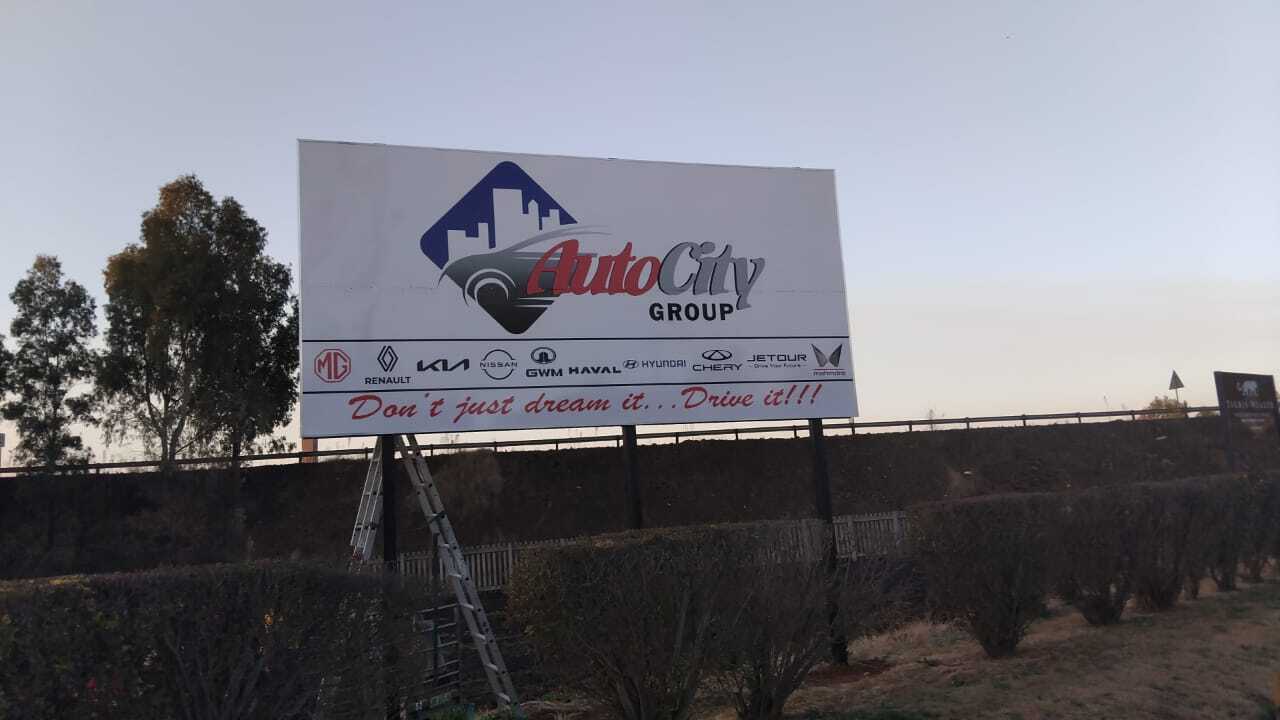 Chromadek sign with steel structure