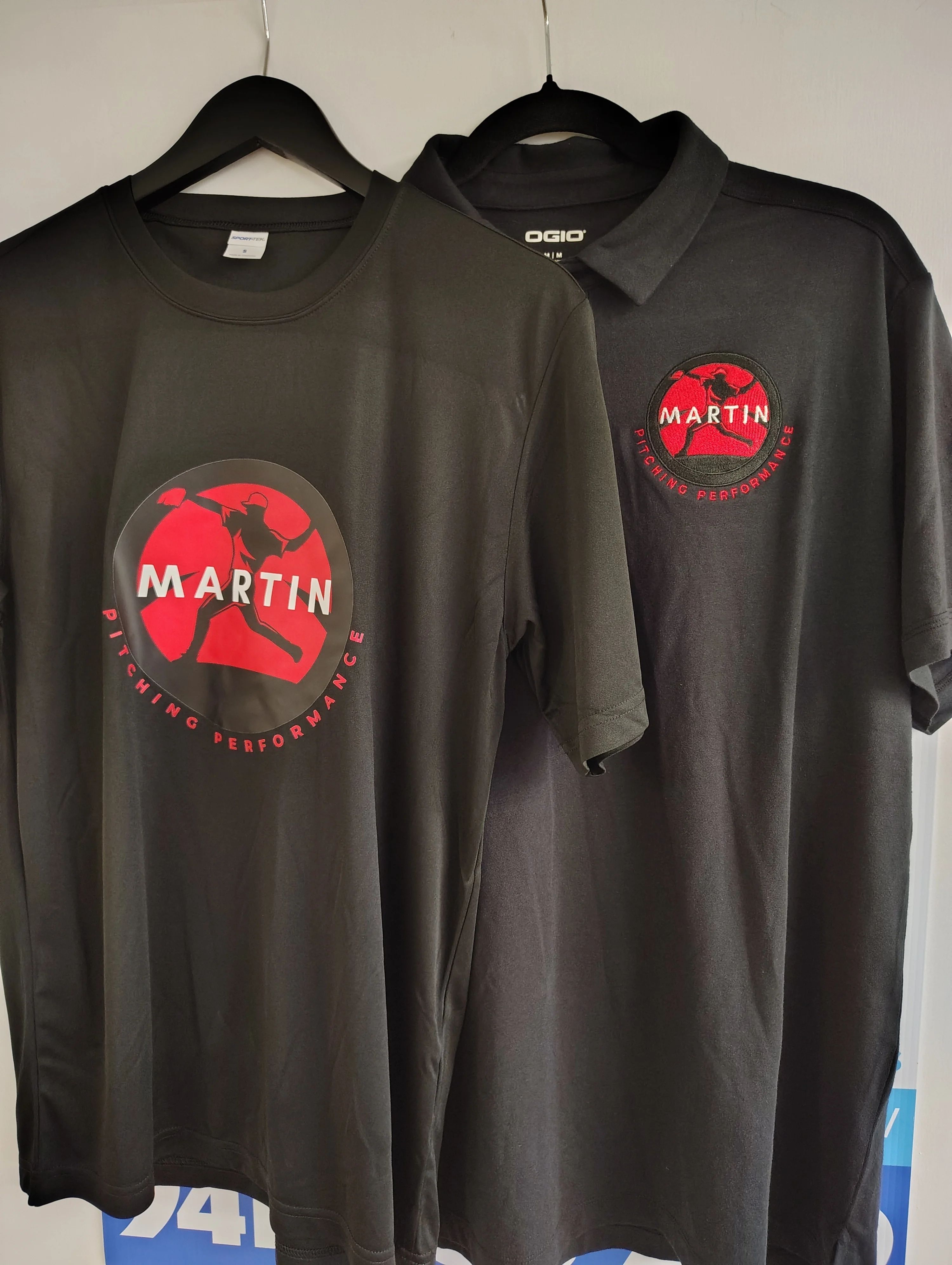 Martin Pitching Performance Custom Branded Shirts and Bottles