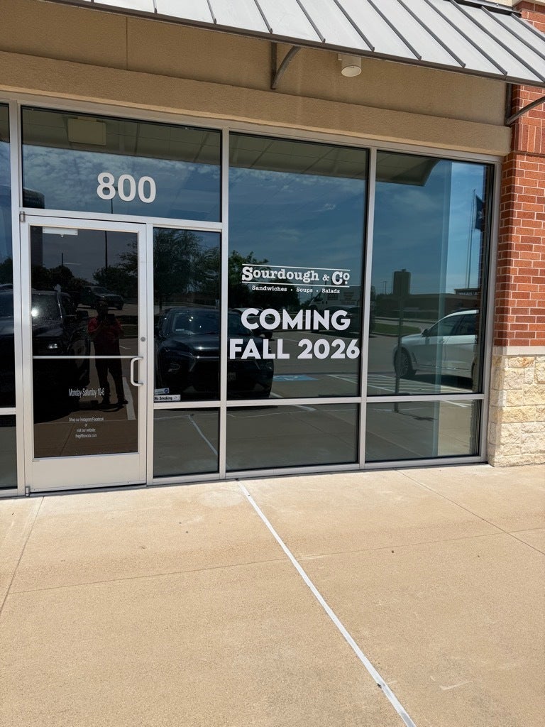window graphics for Sourdough & Co in South College Station