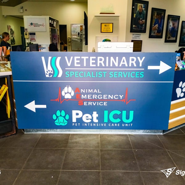 Custom ACM Reception Sign - Veterinary Specialists Services