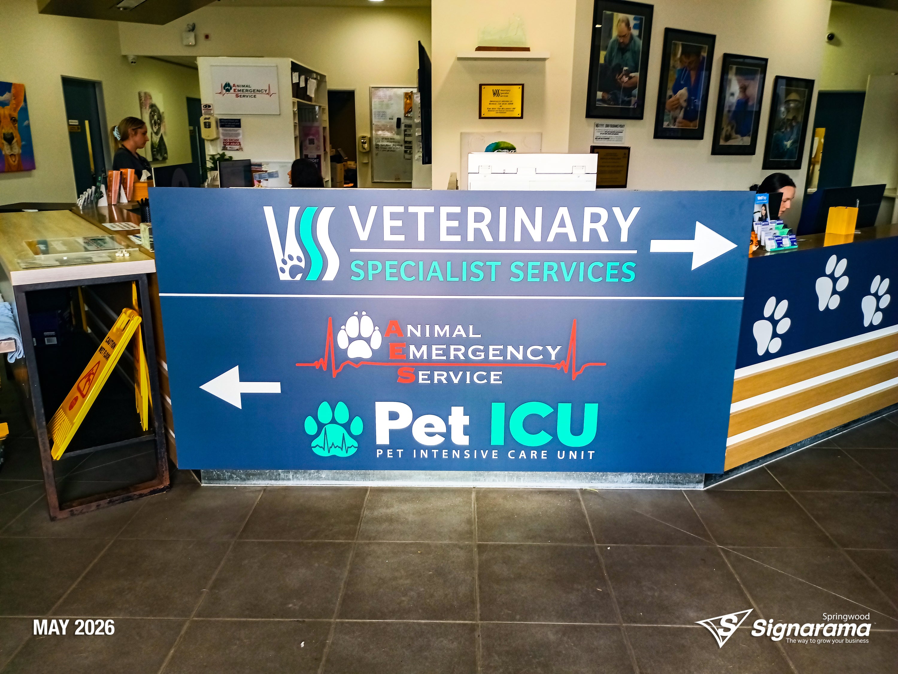 Custom ACM Reception Sign - Veterinary Specialists Services