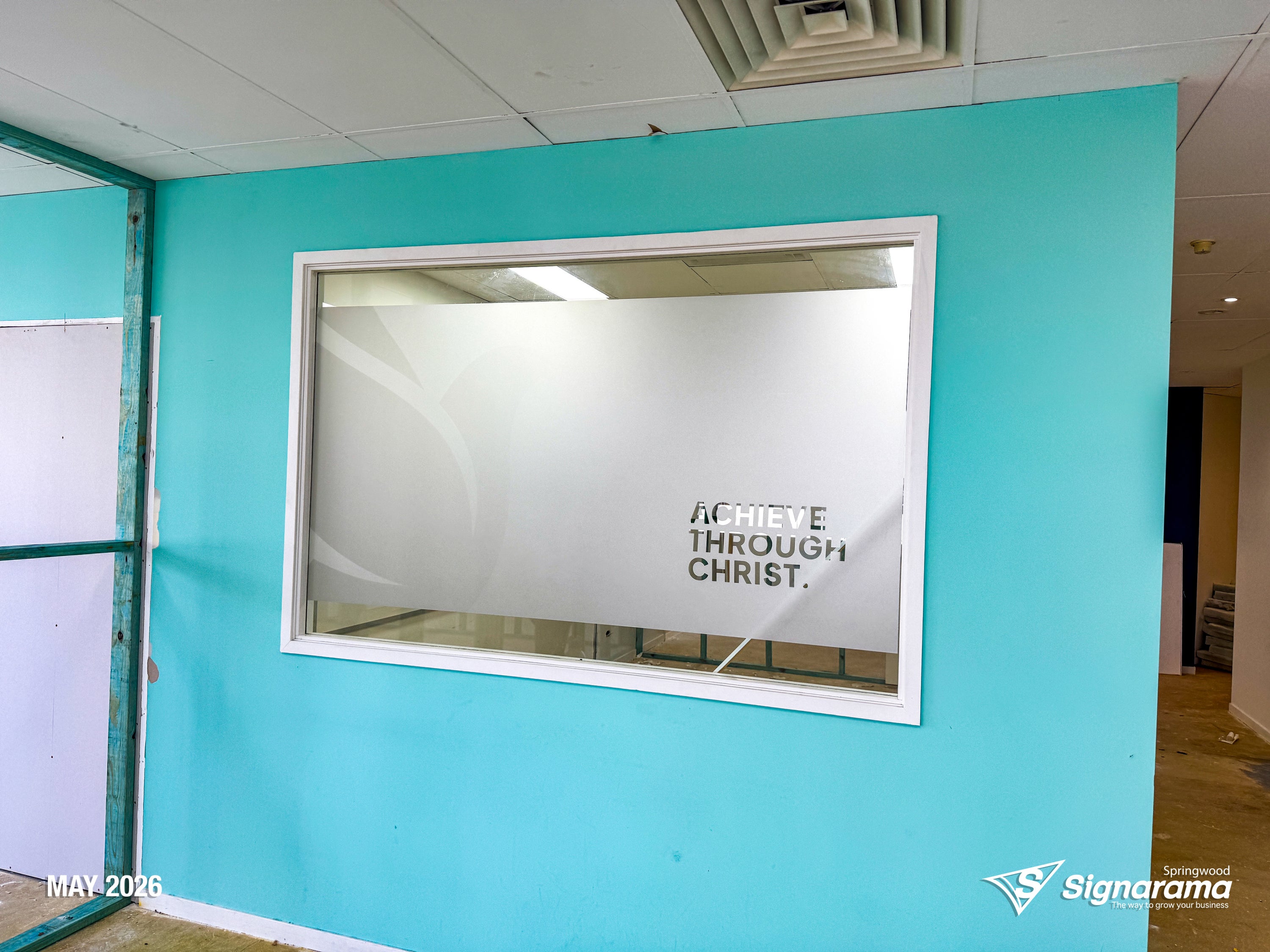 Printed & Cut Window Frosting - Faith Christian School
