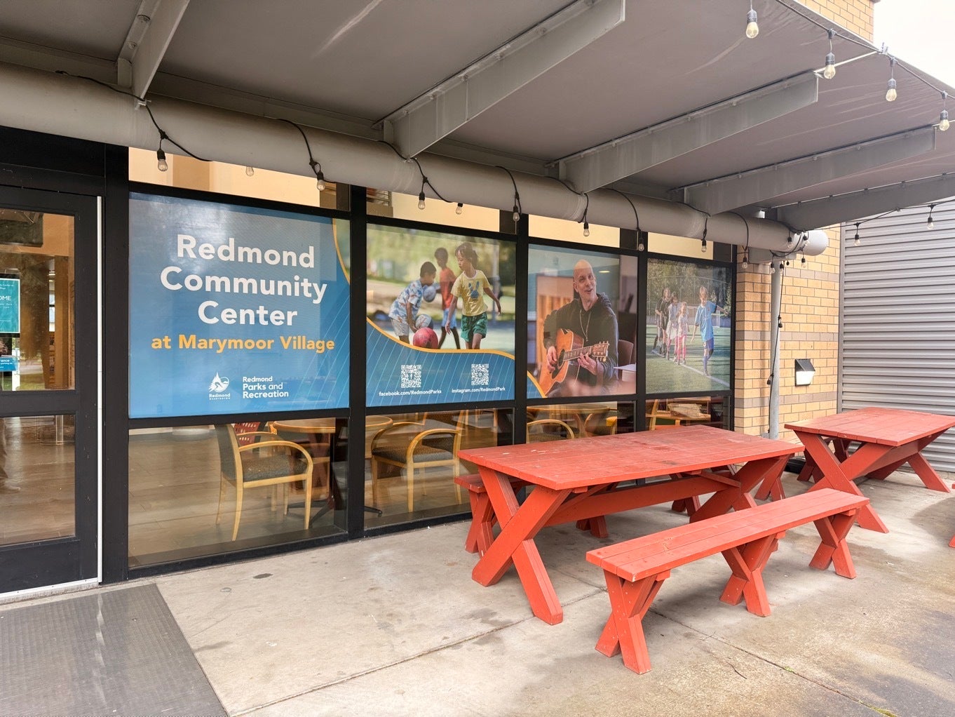 Perforated Vinyl Window Graphics for Community Centers: One-Way Vision Branding at the Redmond Marymoor Community Center