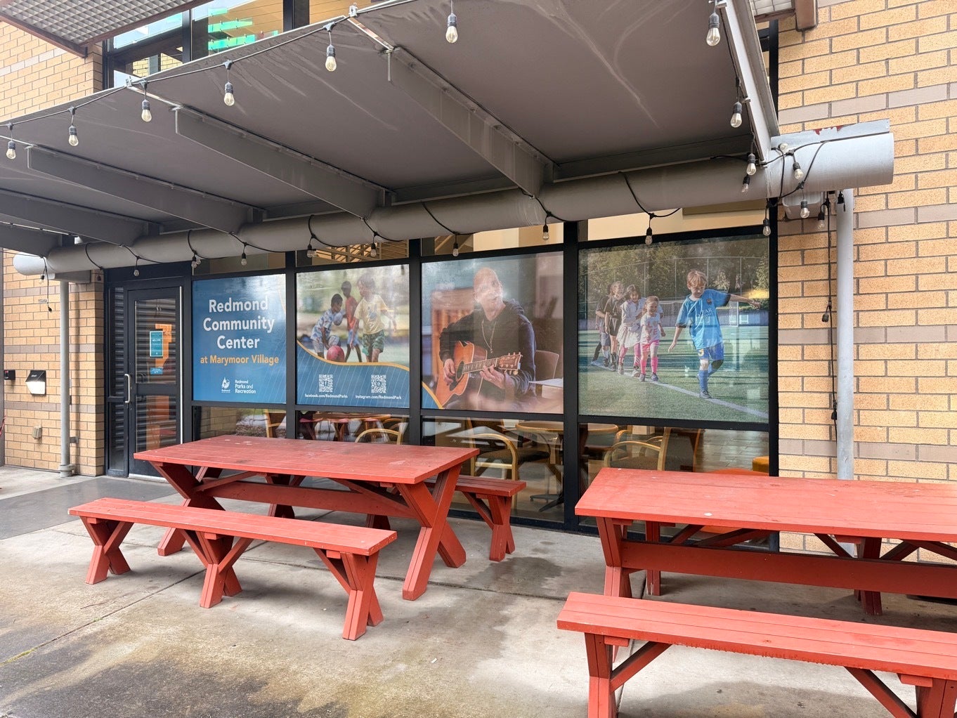 Perforated Vinyl Window Graphics for Community Centers: One-Way Vision Branding at the Redmond Marymoor Community Center