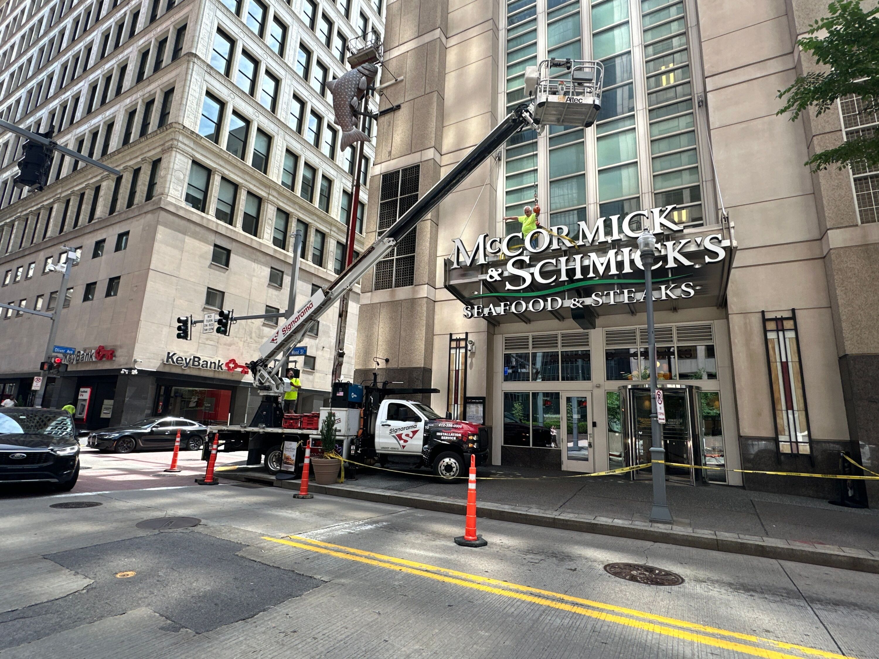Safe Signage Removal - McCormick & Schmick’s- Pittsburgh