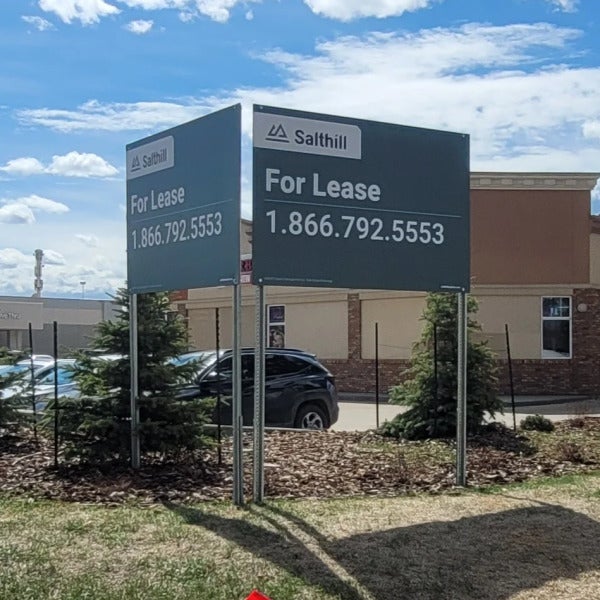 V-Shaped Post & Panel Sign for Salthill Property Management in Edmonton, AB