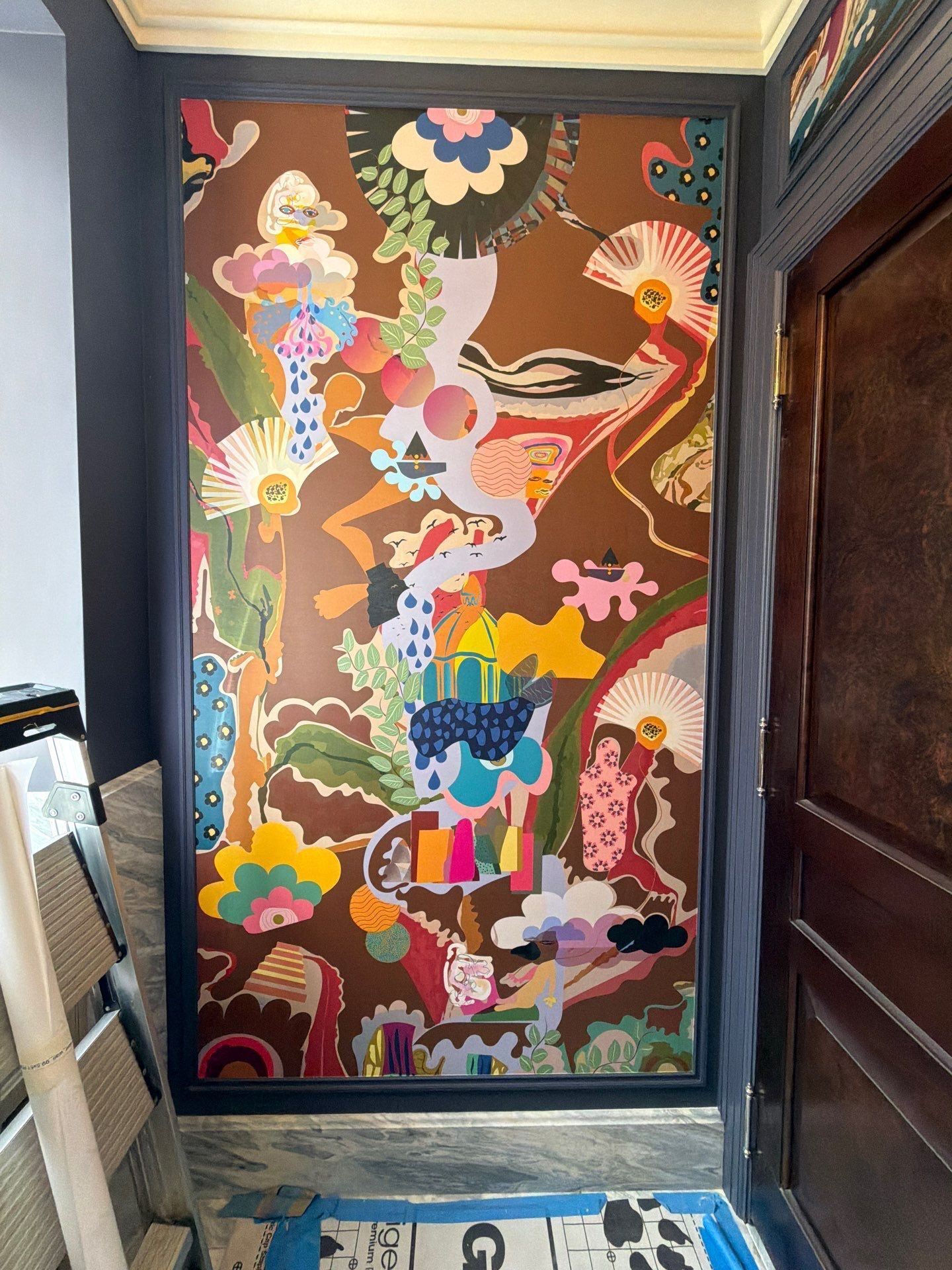 Luxury Powder Room Remodel | Custom Printed Wallpaper Installation