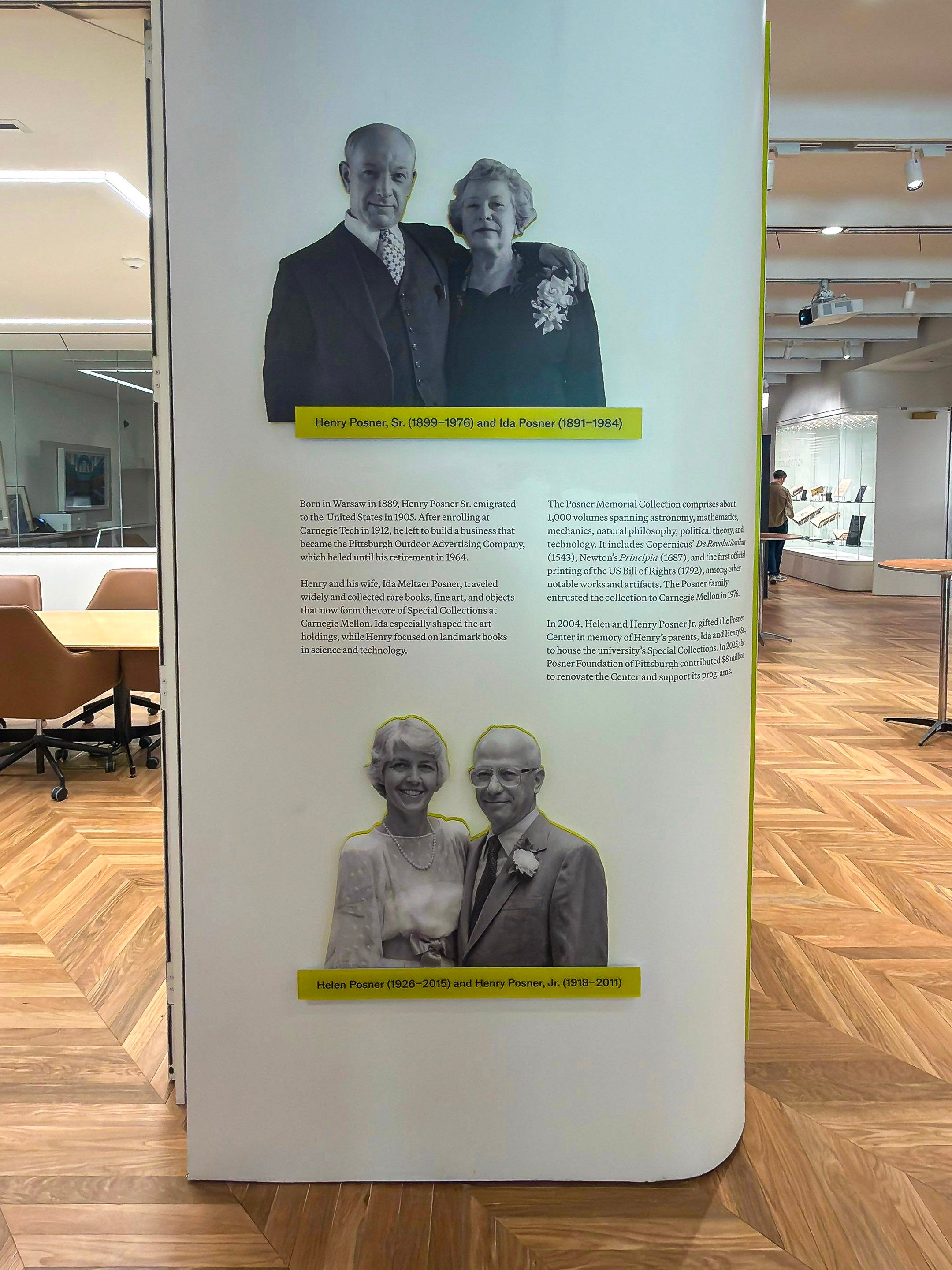 Acrylic Signage & Wall Graphics Honor the Posner Family at Carnegie Mellon University