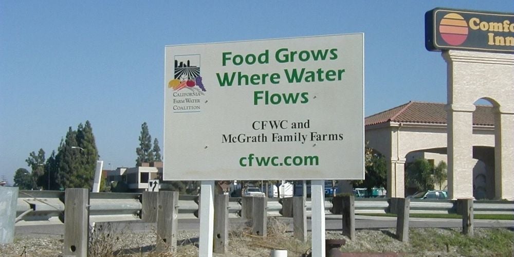 white rectangular post-and-panel sign