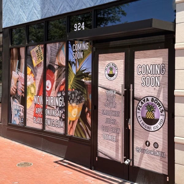 Playa Bowls Falls Church Makes a Splash with Bold Grand Opening Window Graphics