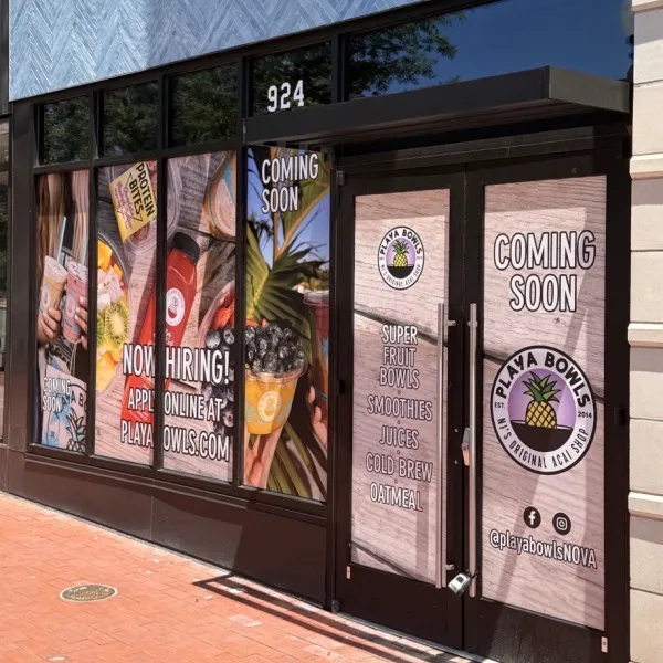 Playa Bowls Falls Church Makes a Splash with Bold Grand Opening Window Graphics