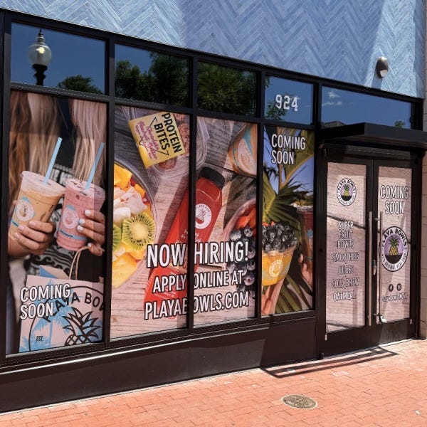 Playa Bowls Falls Church Makes a Splash with Bold Grand Opening Window Graphics