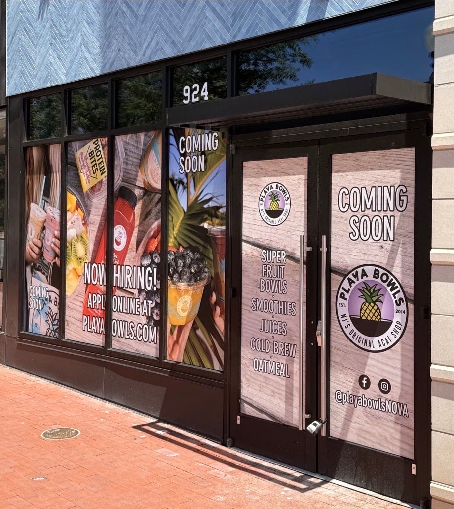 Playa Bowls Falls Church Makes a Splash with Bold Grand Opening Window Graphics