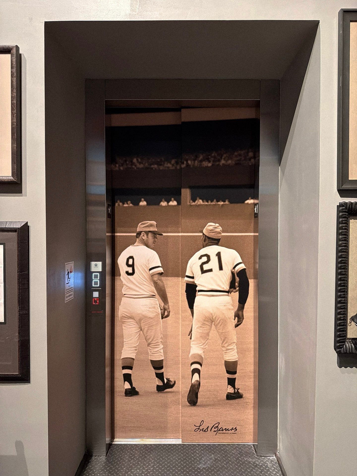 Roberto Clemente Museum Elevator Doors Transformed with Custom Vinyl Graphics in Pittsburgh, PA
