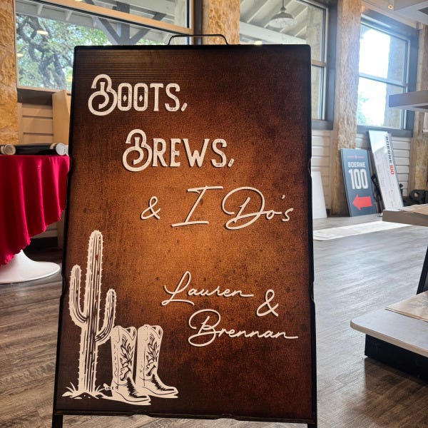 Boots Brews & I Do_A Frame