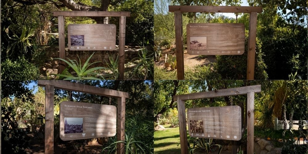 Custom educational or interpretive signage for an outdoor space
