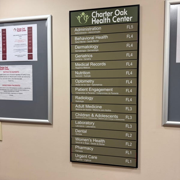 Healthcare Directory Signs & Wayfinding Signage Installation in Hartford, CT