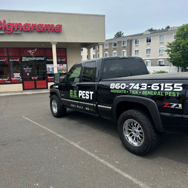 Custom Vehicle Graphics & Truck Lettering Installation for B.S. Pest in Connecticut