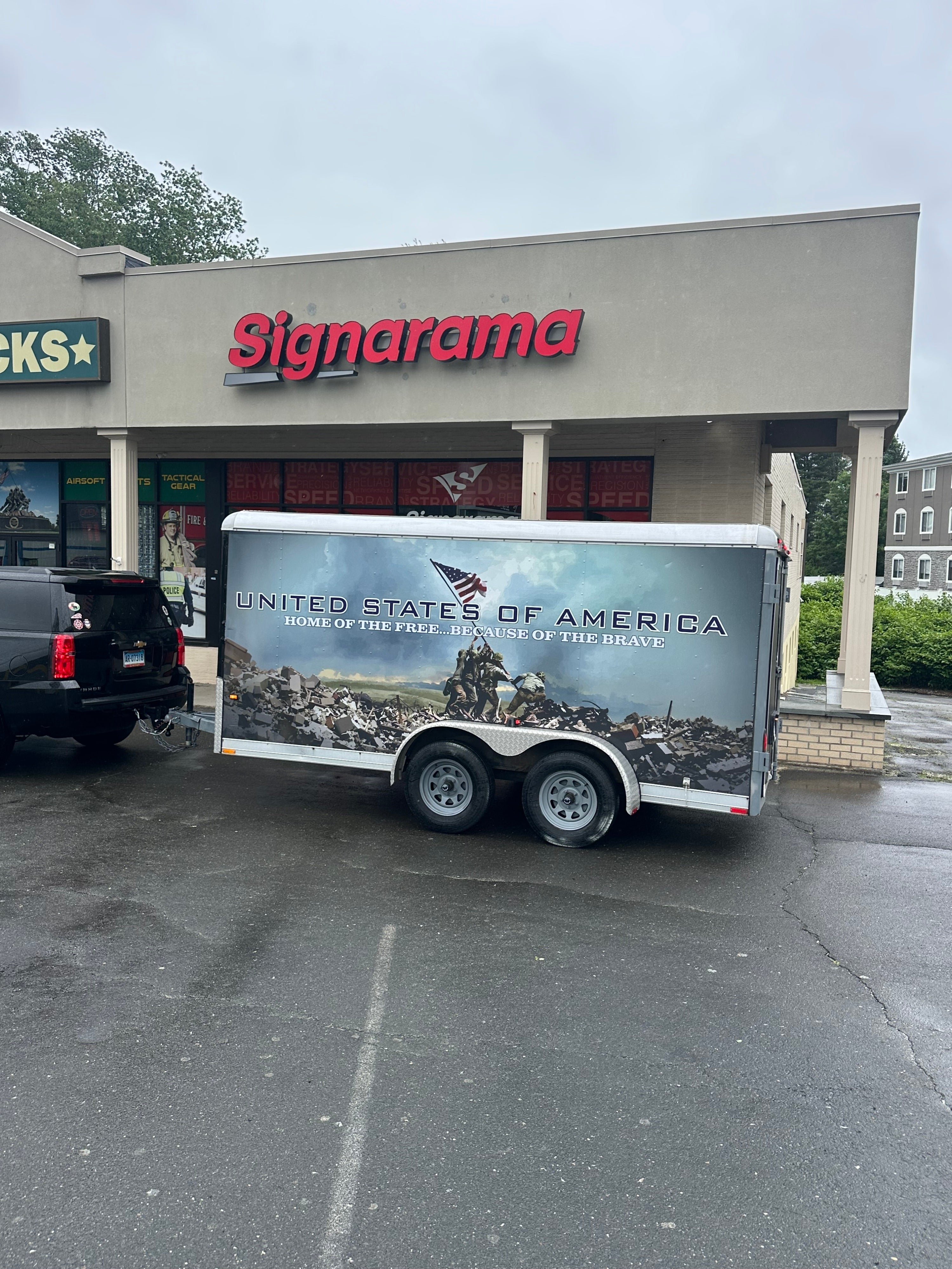 Custom Patriotic Full Trailer Wrap Installation in Connecticut
