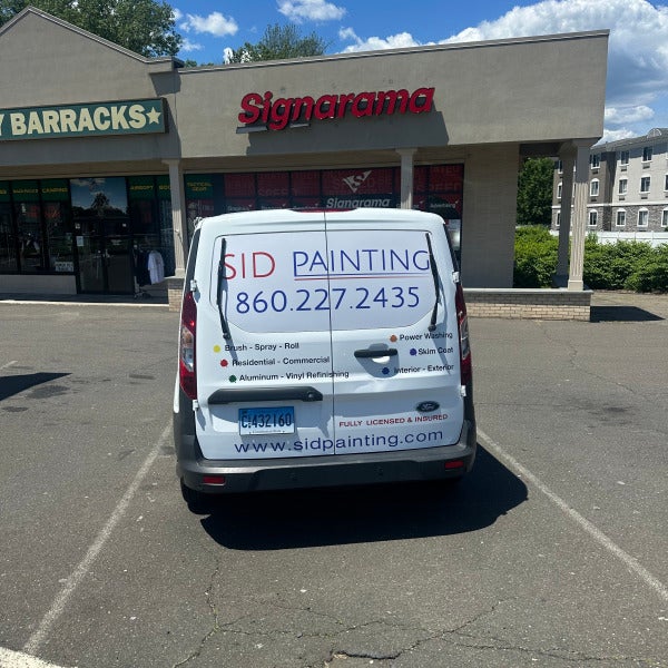 Custom Vehicle Graphics Installation for SID Painting – Contractor Van Graphics in Connecticut