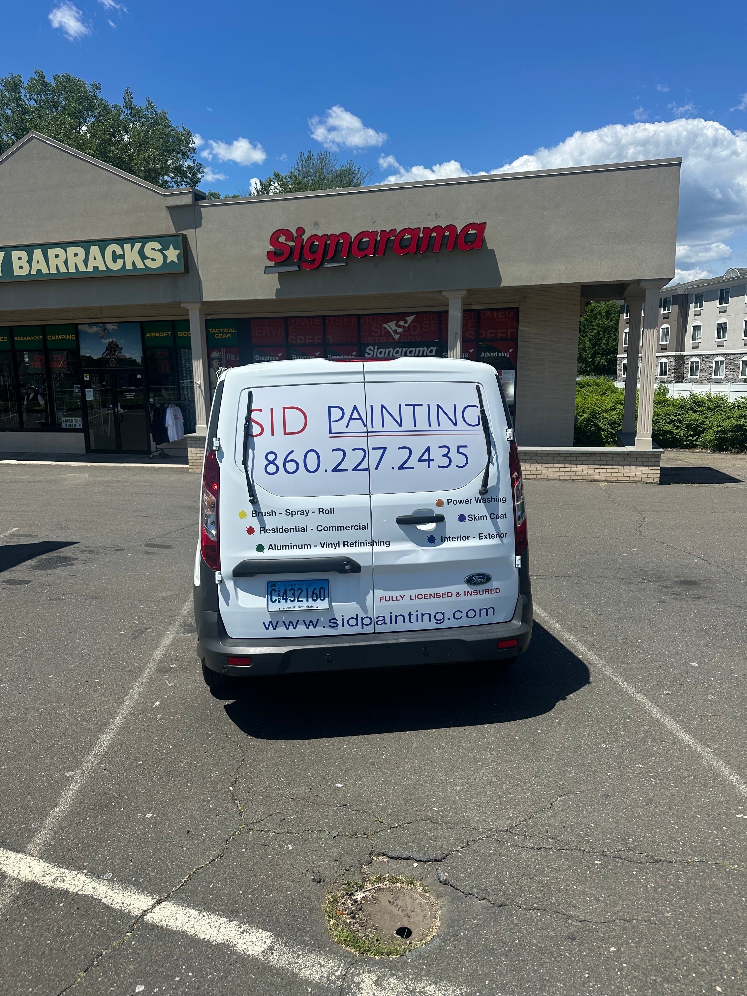 Custom Vehicle Graphics Installation for SID Painting – Contractor Van Graphics in Connecticut