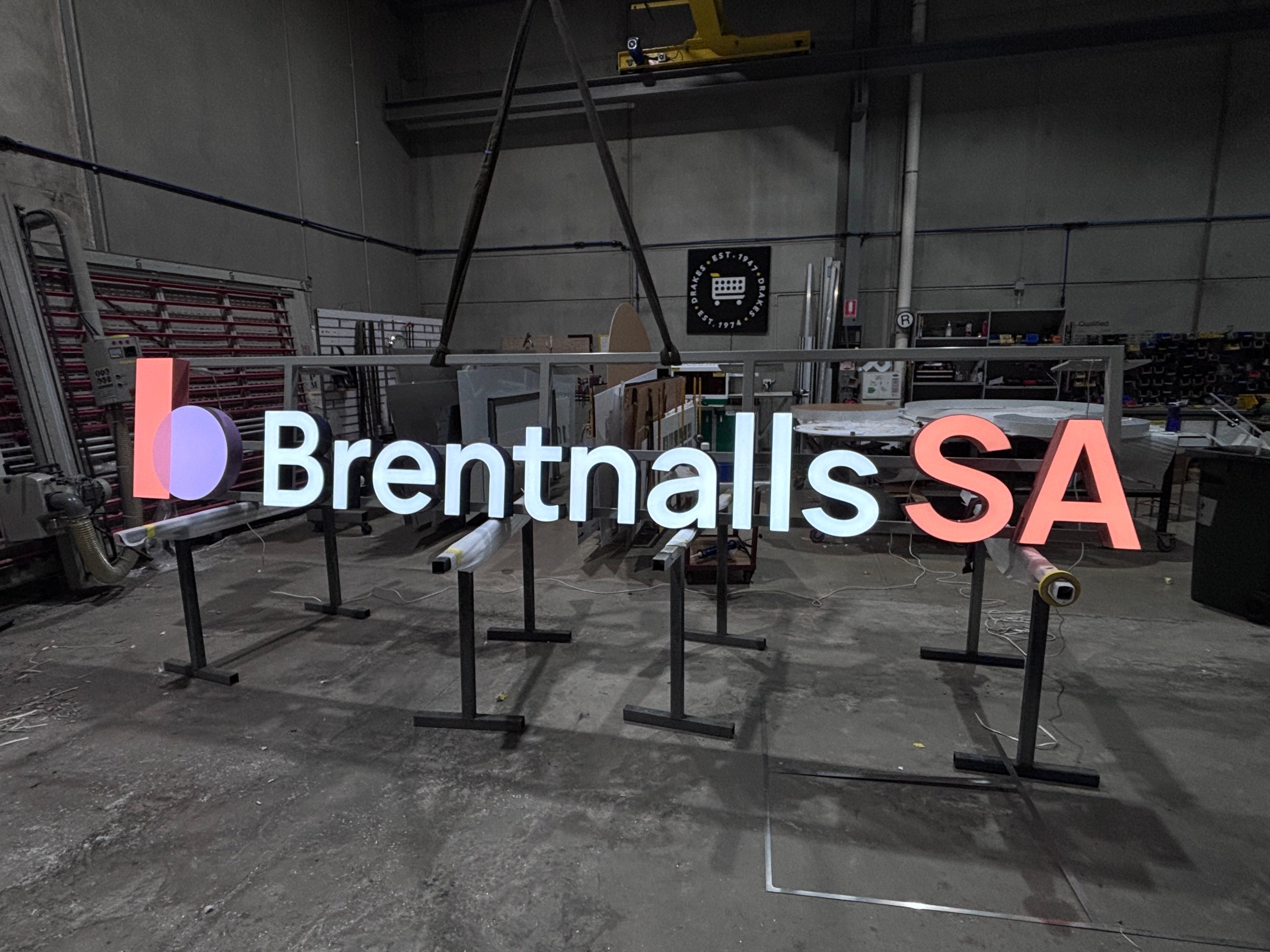 rentnalls' New 3D Illuminated Roof Signage Makes a Bold Statement