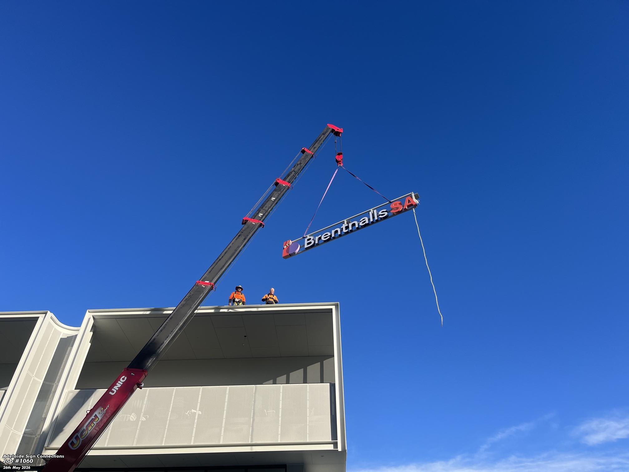 rentnalls' New 3D Illuminated Roof Signage Makes a Bold Statement