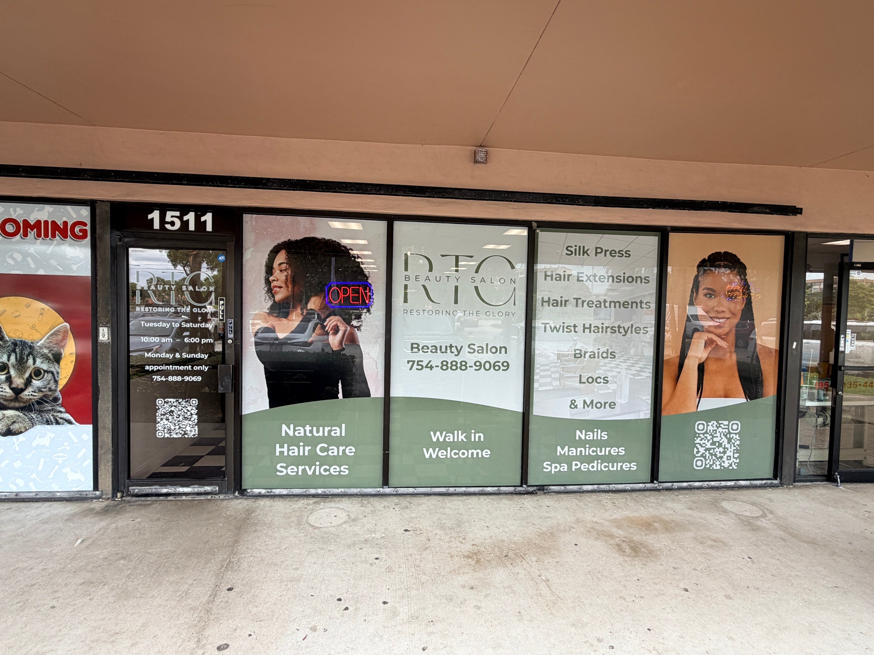 Elevating a hair salon's brand with custom graphics and signage in Pembroke Pines