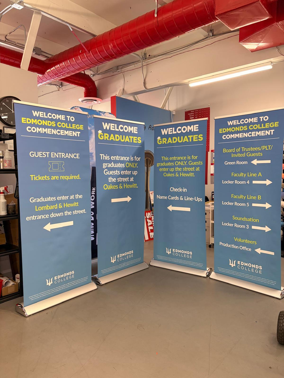 Supporting Edmonds College Commencement with Event Signage