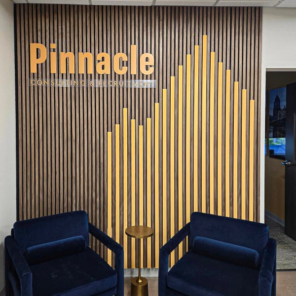 Pinnacle Consulting & Recruiting Office Lobby Branding Wall in Pittsburgh, PA