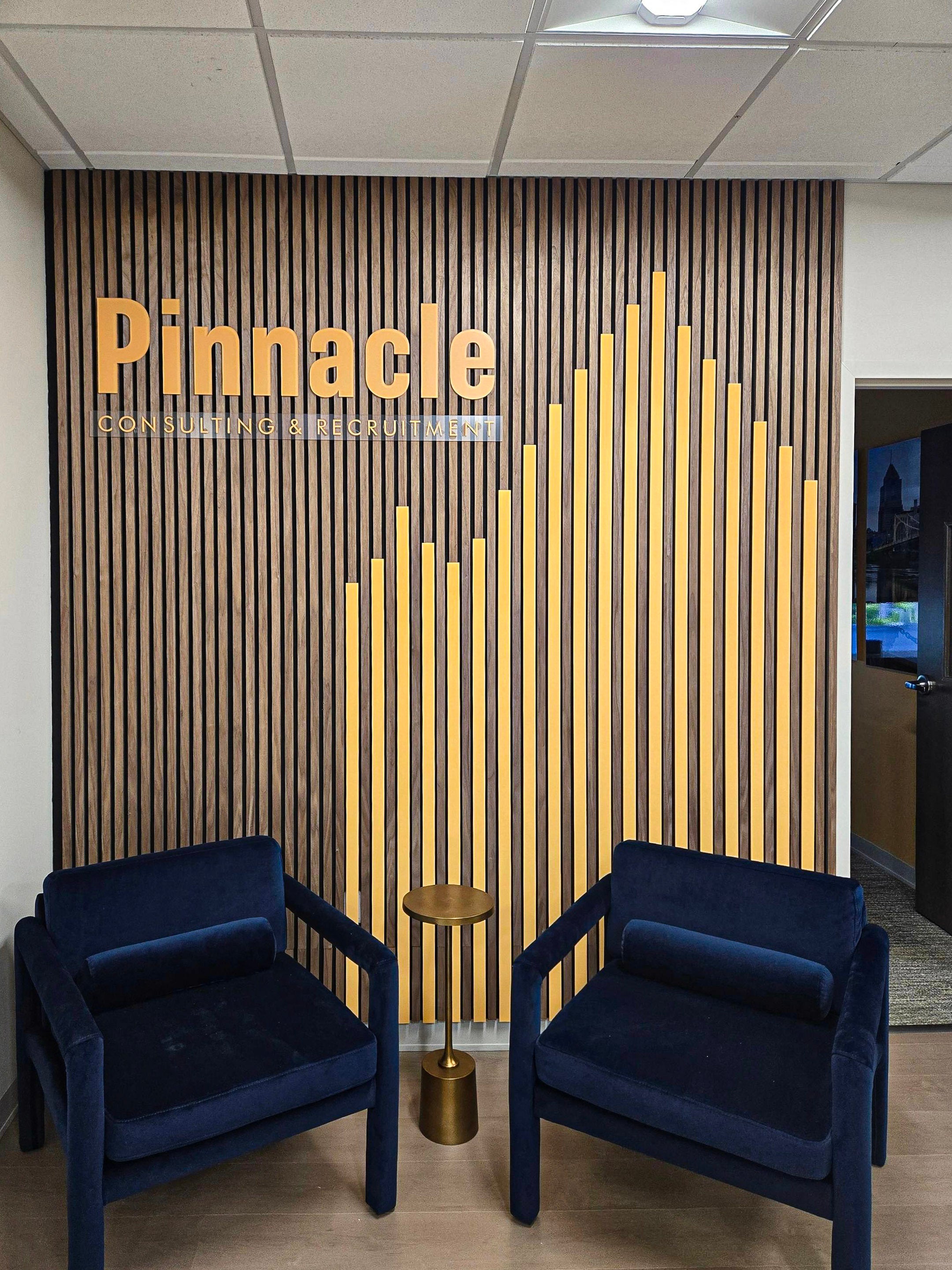 Pinnacle Consulting & Recruiting Office Lobby Branding Wall in Pittsburgh, PA