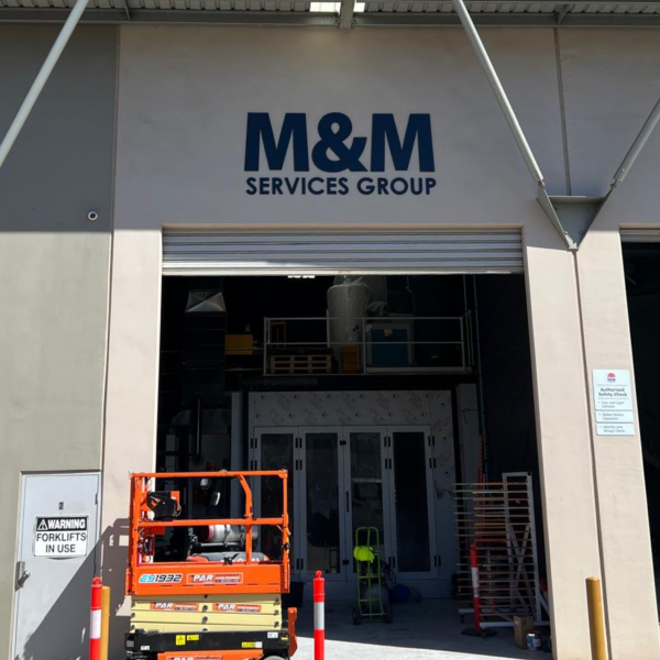 3D Acrylic Letter Signage for M&M Services Group