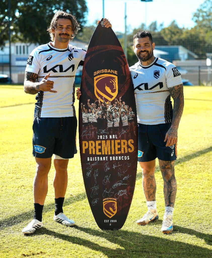 Friday Warriors Charity Event with Broncos Surfboard