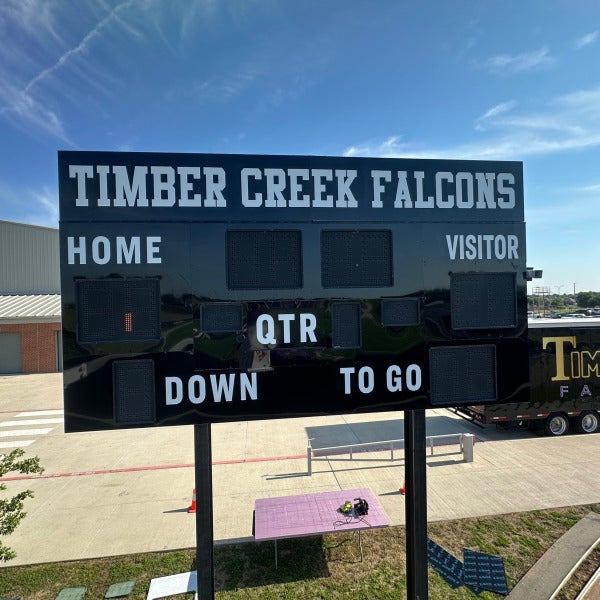 Scoreboard Reface at Timber Creek High School Done by Signarama North Fort Worth/Keller