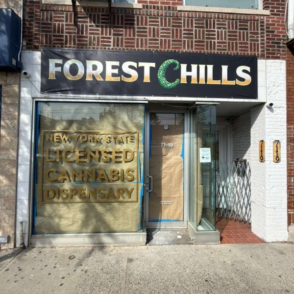 Temporary Storefront Banner & Window Graphics for Forest Chills Dispensary