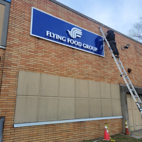 Custom 3-Dimensional Building Sign for Flying Food Group
