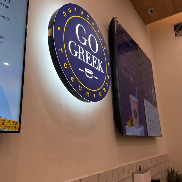 Custom Backlit Logo Lightbox for Go Greek Yogurt