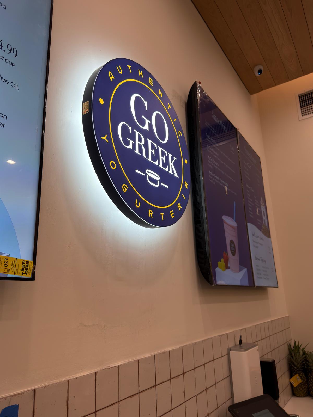 Custom Backlit Logo Lightbox for Go Greek Yogurt