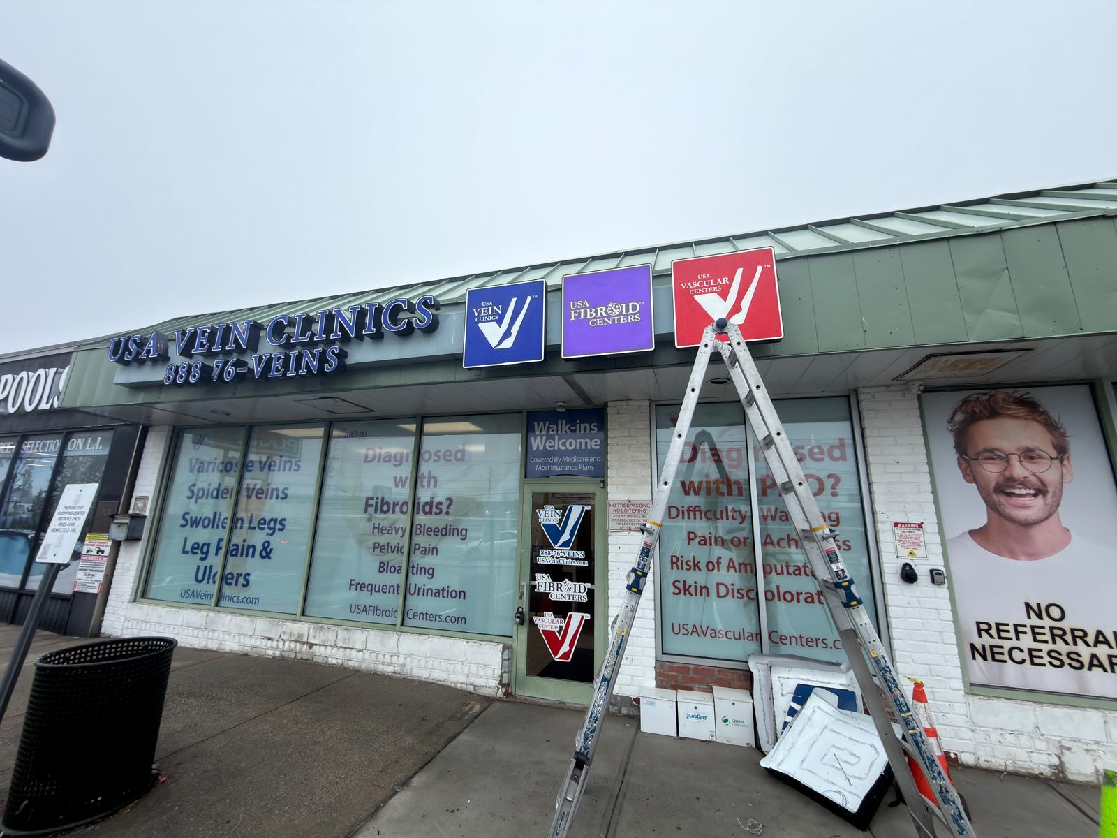 Complete Storefront Sign Package for USA Vein Clinics