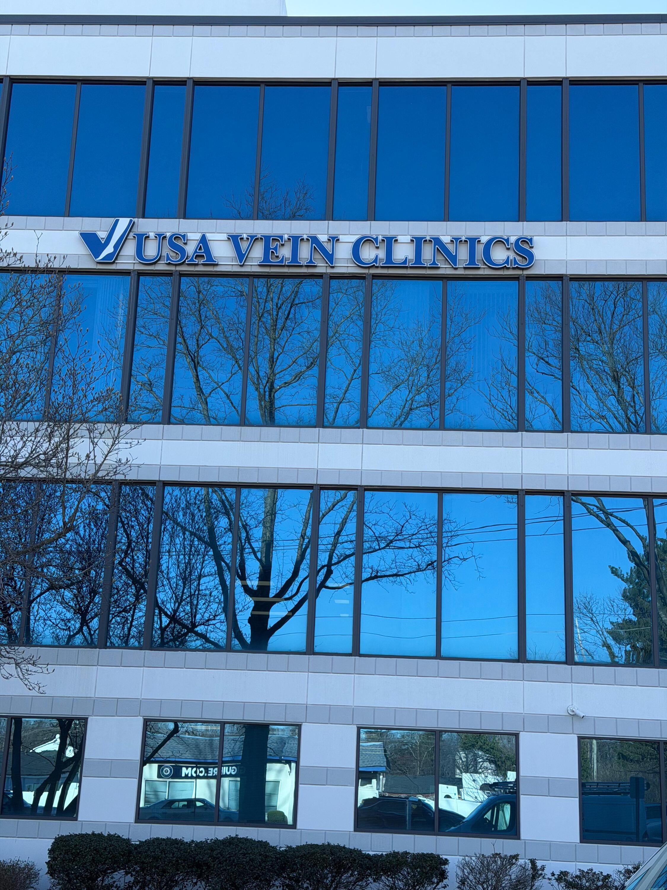 3rd Story Illuminated Channel Letters for USA Vein Clinics Tinton Falls NJ