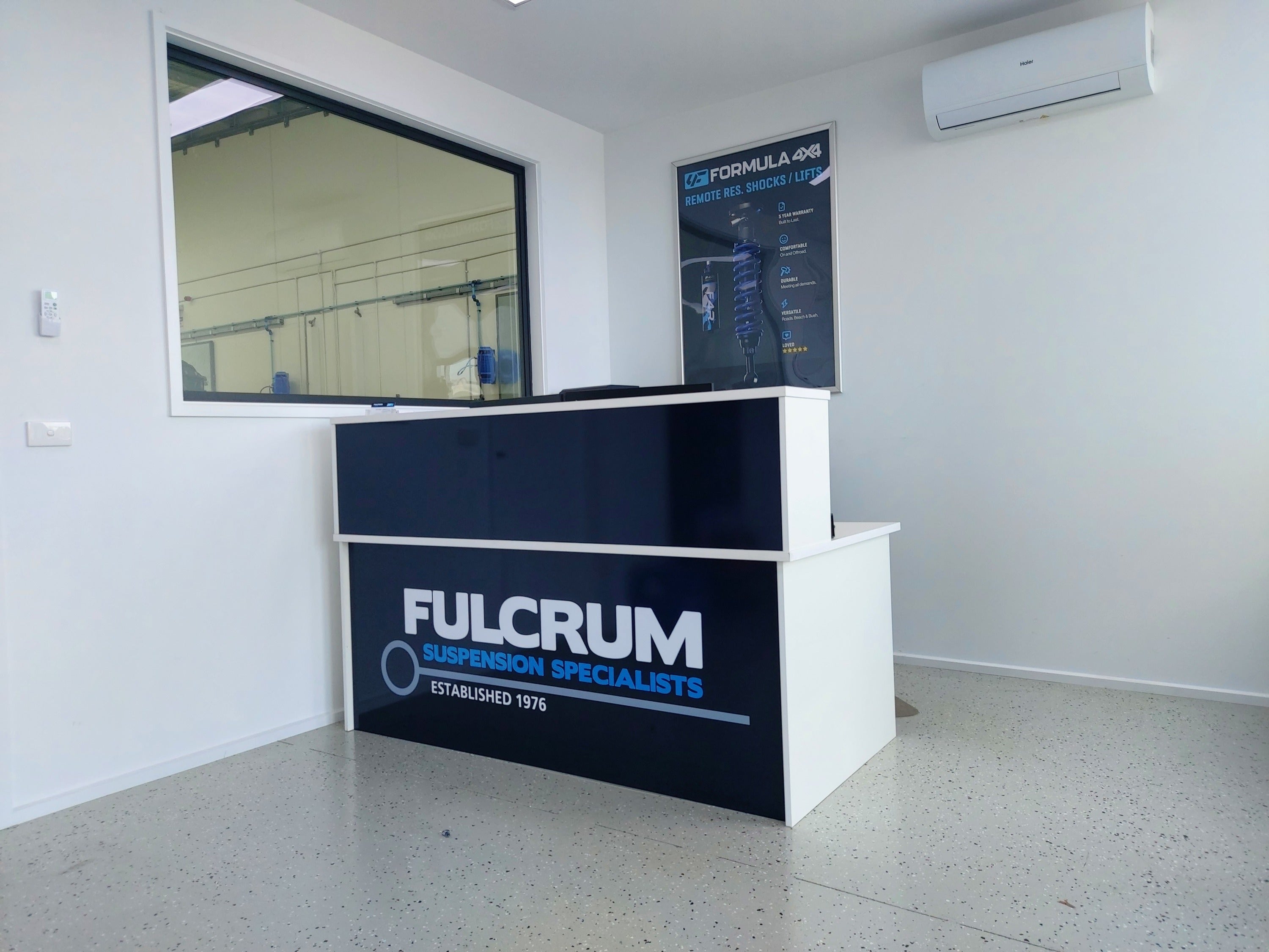 Reception Desk Wrap for Fulcrum Suspensions in Carrum Downs