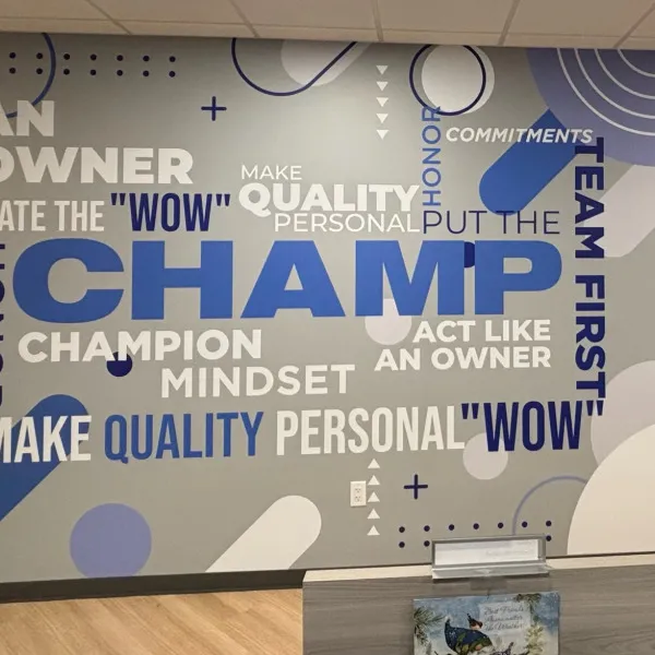 Custom Wall Wrap in Lobby Area in Coral Springs, Florida