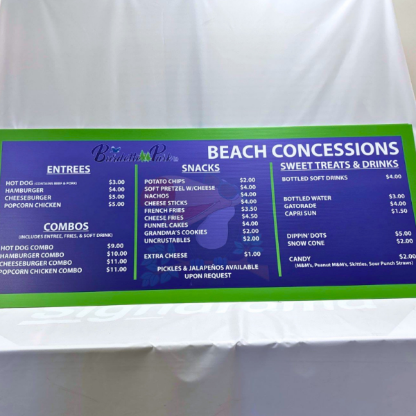 Burdette Park - Menu Board