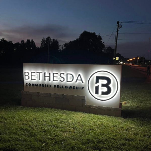 Bethesda Community Fellowship Sign -Lit-